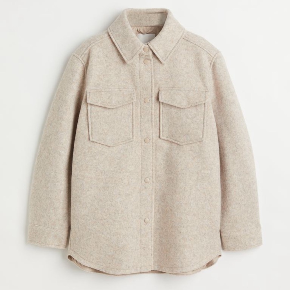 H&M Light Beige Melange Shacket